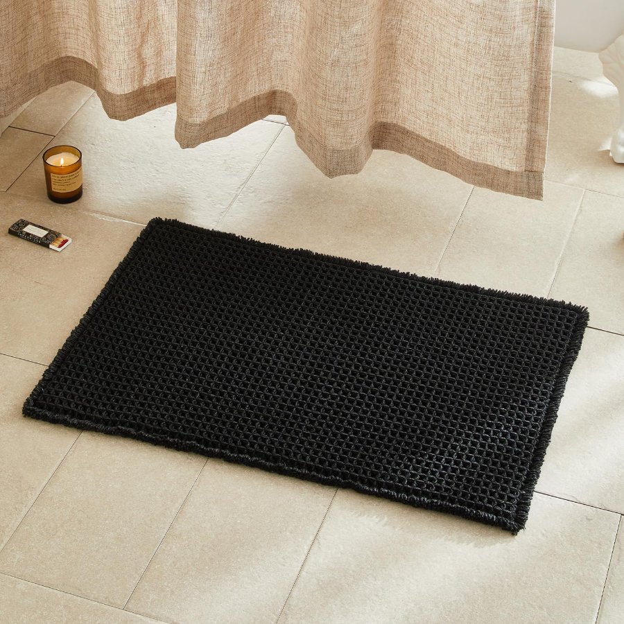 TYUU Black Bathroom Rug