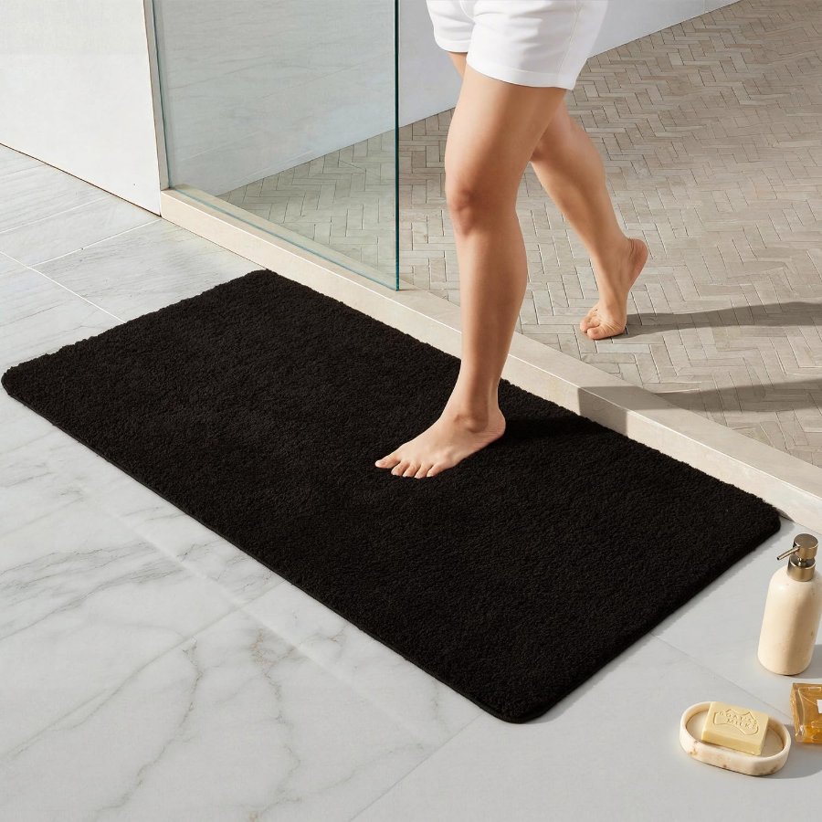 TYUU Black Bathroom Rug