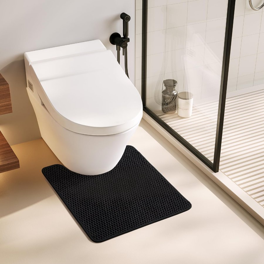 TYUU Black Toilet Rug