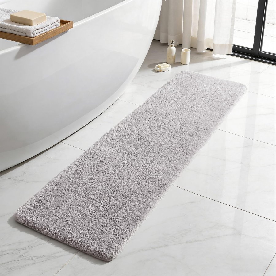 TYUU Light Grey Bathroom Runner Rugs