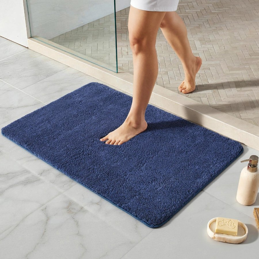 TYUU Navy Blue Bathroom Rugs