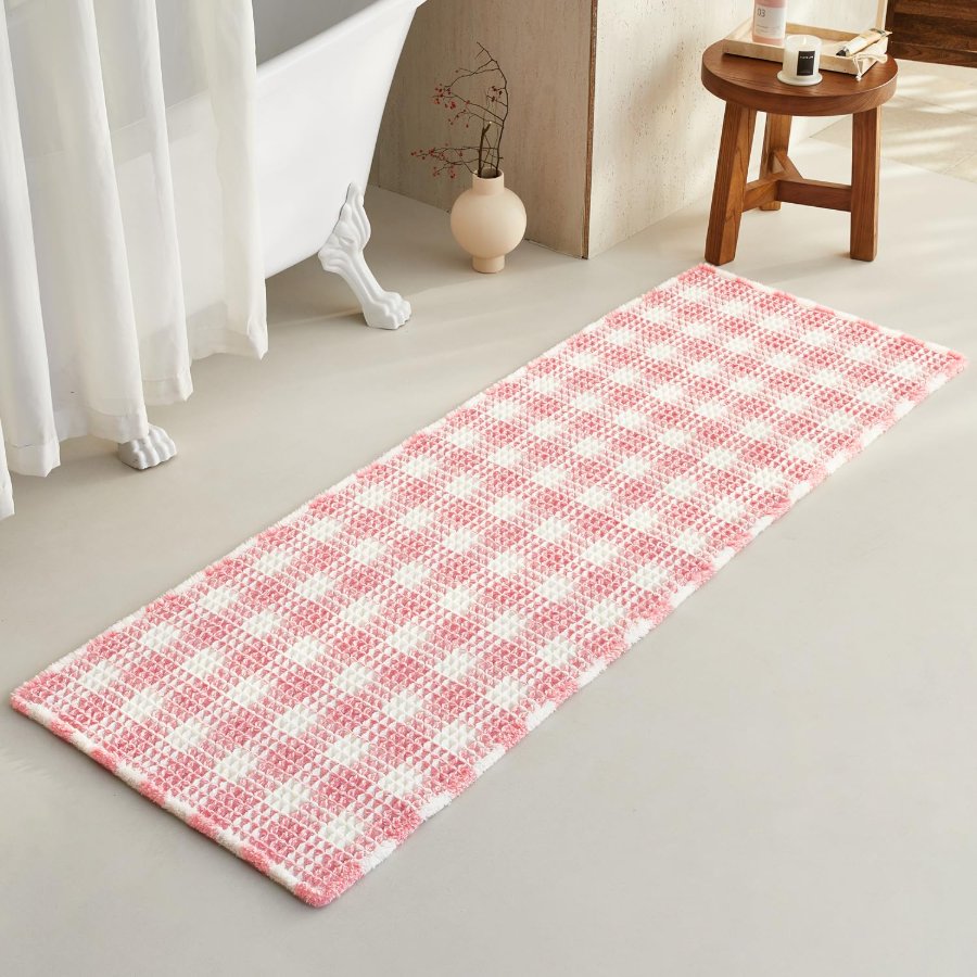 TYUU Waffle Runner Rug Bathroom
