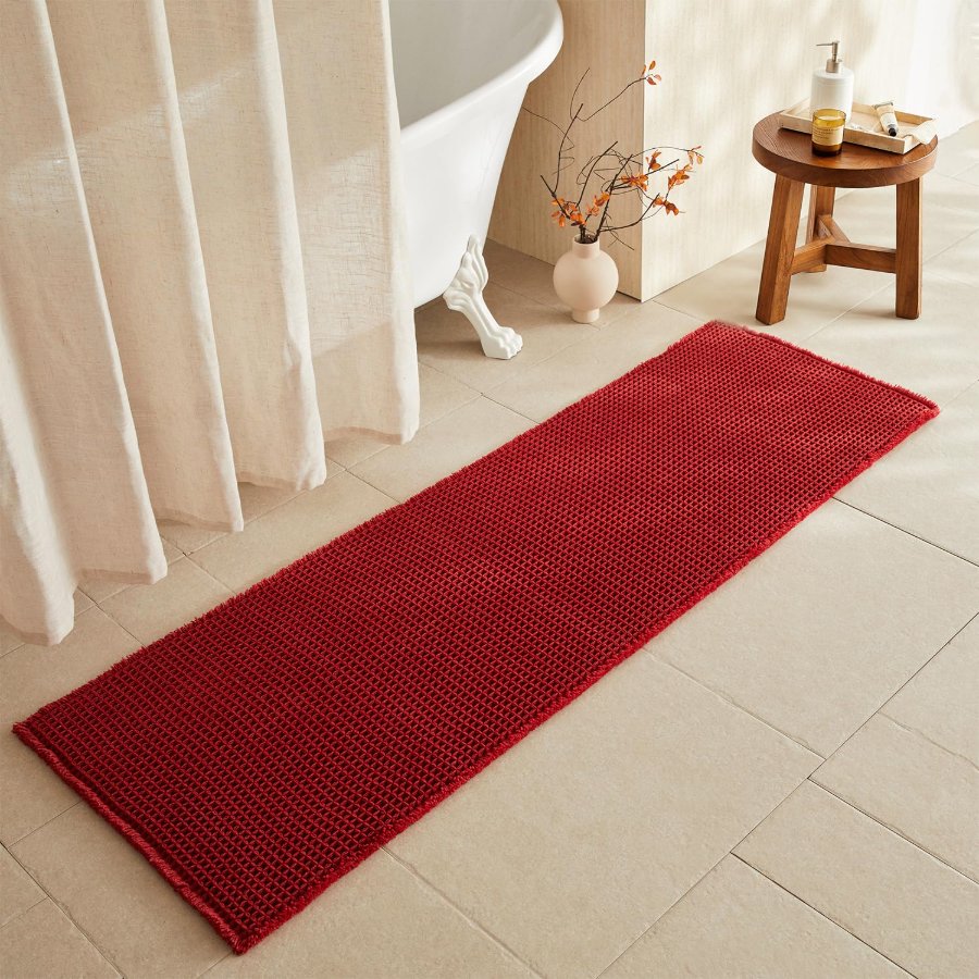 TYUU Waffle Runner Rug Bathroom