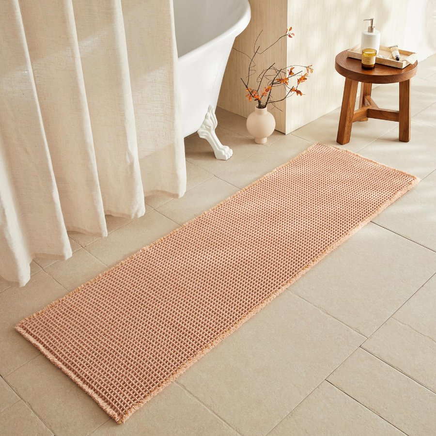TYUU Waffle Runner Rug Bathroom
