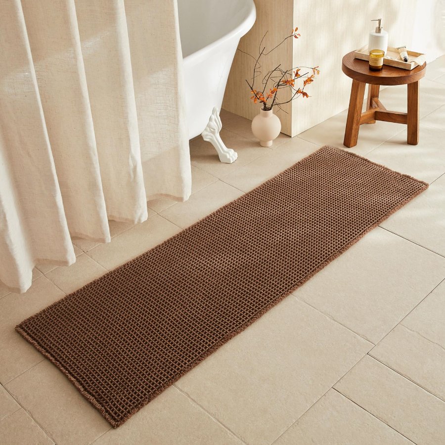 TYUU Waffle Runner Rug Bathroom