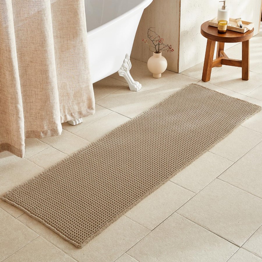 TYUU Waffle Runner Rug Bathroom