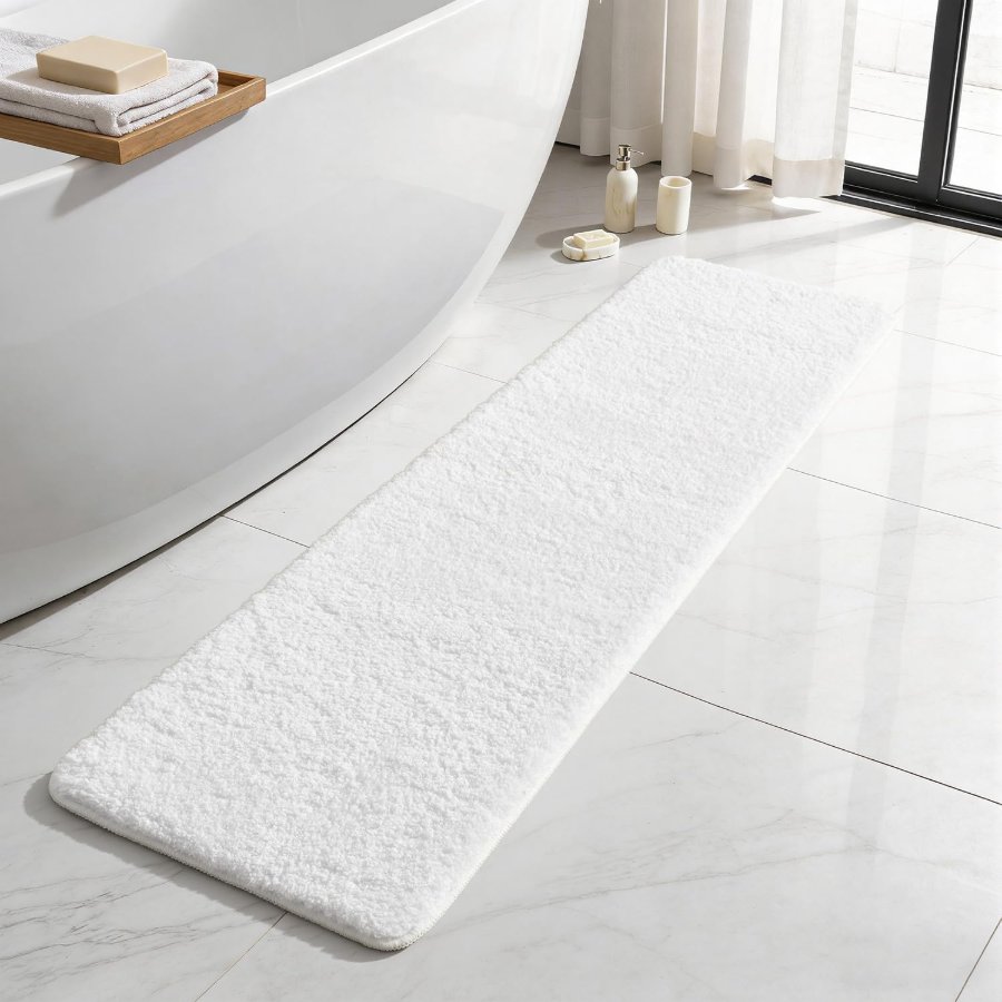 TYUU White Bathroom Runner Rugs